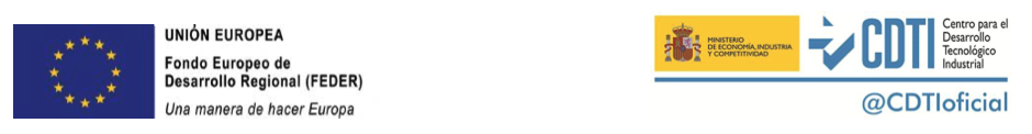 logos UE - CDTI Logos financiación UE y CDTI